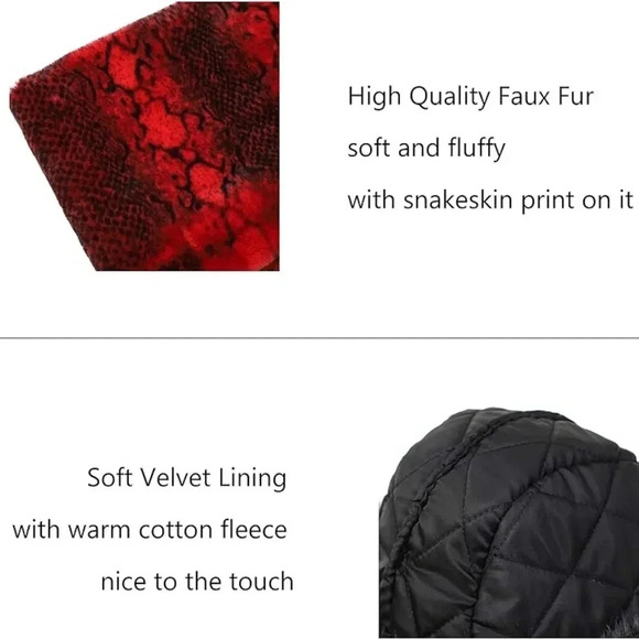 Women\'s Snakeskin Print Faux Fur Bucket Hat Winter Warmer Fisherman Cap main image 5